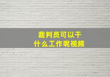 裁判员可以干什么工作呢视频