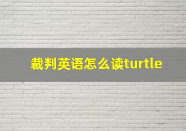 裁判英语怎么读turtle