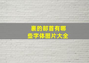 裹的部首有哪些字体图片大全