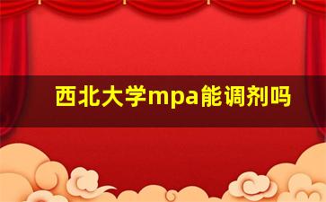 西北大学mpa能调剂吗