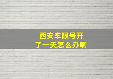 西安车限号开了一天怎么办啊