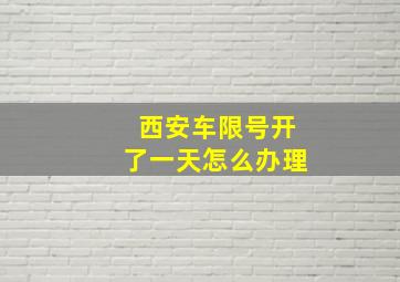 西安车限号开了一天怎么办理