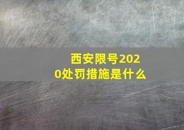 西安限号2020处罚措施是什么