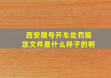 西安限号开车处罚规定文件是什么样子的啊