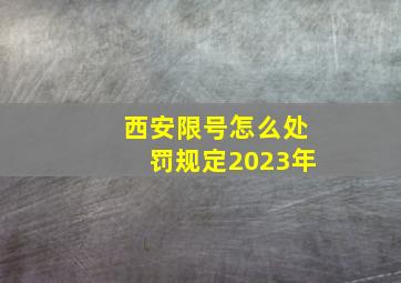 西安限号怎么处罚规定2023年