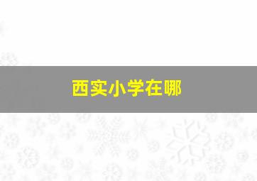 西实小学在哪