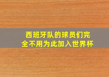 西班牙队的球员们完全不用为此加入世界杯