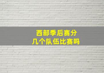 西部季后赛分几个队伍比赛吗