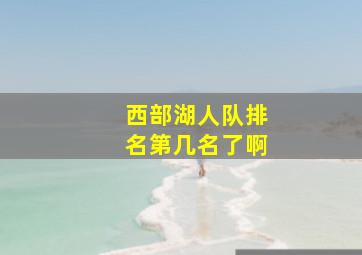 西部湖人队排名第几名了啊