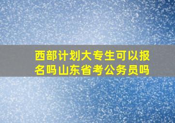 西部计划大专生可以报名吗山东省考公务员吗