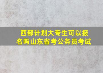 西部计划大专生可以报名吗山东省考公务员考试