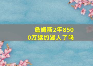 詹姆斯2年8500万续约湖人了吗