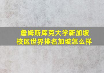 詹姆斯库克大学新加坡校区世界排名加坡怎么样