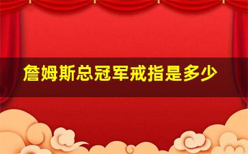 詹姆斯总冠军戒指是多少