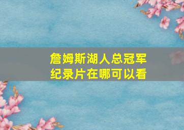 詹姆斯湖人总冠军纪录片在哪可以看