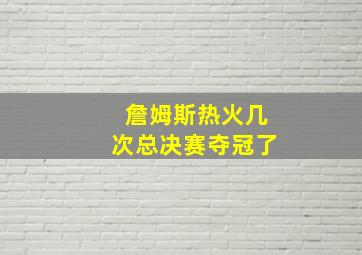 詹姆斯热火几次总决赛夺冠了