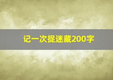 记一次捉迷藏200字