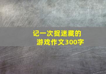 记一次捉迷藏的游戏作文300字