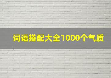 词语搭配大全1000个气质