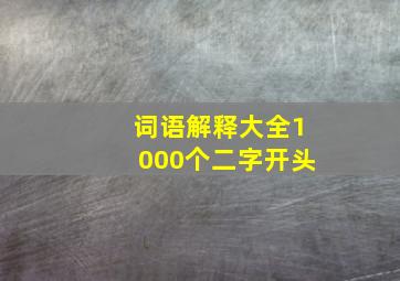 词语解释大全1000个二字开头