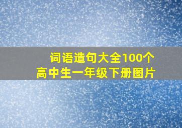 词语造句大全100个高中生一年级下册图片