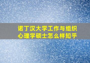 诺丁汉大学工作与组织心理学硕士怎么样知乎