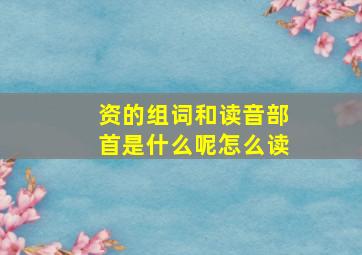 资的组词和读音部首是什么呢怎么读