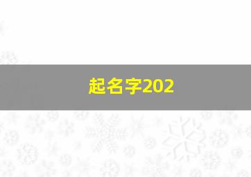 起名字202