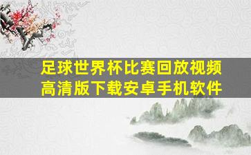 足球世界杯比赛回放视频高清版下载安卓手机软件