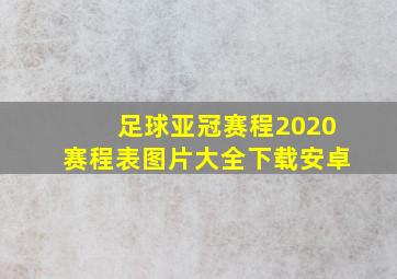 足球亚冠赛程2020赛程表图片大全下载安卓