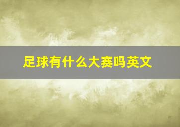 足球有什么大赛吗英文