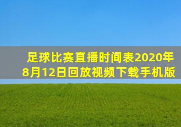 足球比赛直播时间表2020年8月12日回放视频下载手机版