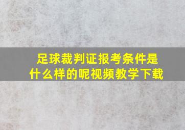 足球裁判证报考条件是什么样的呢视频教学下载