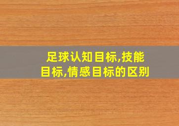 足球认知目标,技能目标,情感目标的区别