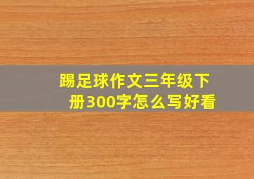 踢足球作文三年级下册300字怎么写好看