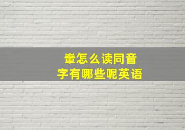 輋怎么读同音字有哪些呢英语