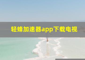 轻蜂加速器app下载电视