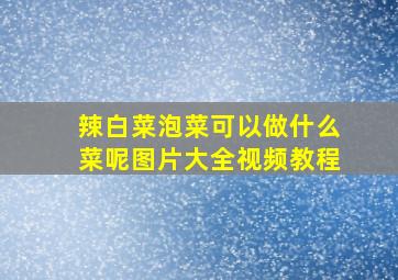 辣白菜泡菜可以做什么菜呢图片大全视频教程