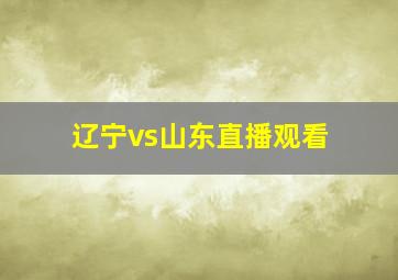 辽宁vs山东直播观看