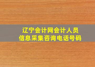 辽宁会计网会计人员信息采集咨询电话号码