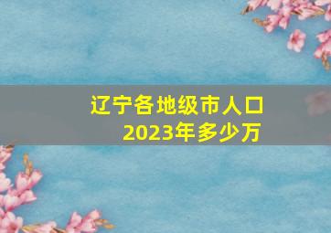 辽宁各地级市人口2023年多少万