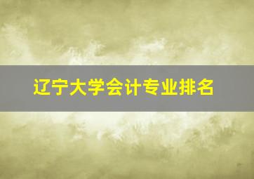 辽宁大学会计专业排名