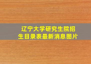 辽宁大学研究生院招生目录表最新消息图片