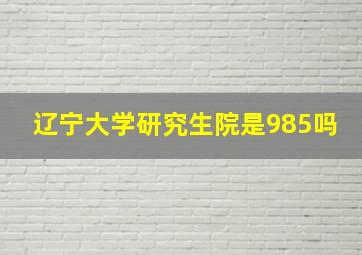 辽宁大学研究生院是985吗