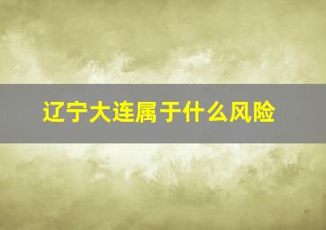 辽宁大连属于什么风险