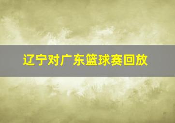 辽宁对广东篮球赛回放