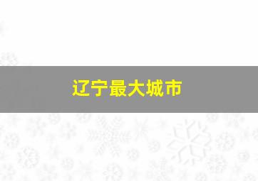 辽宁最大城市