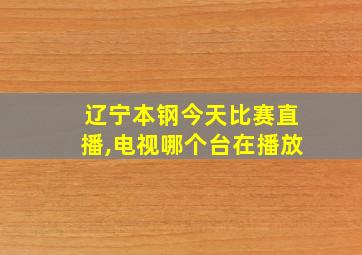 辽宁本钢今天比赛直播,电视哪个台在播放