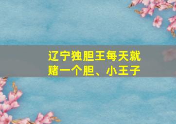 辽宁独胆王每天就赌一个胆、小王子