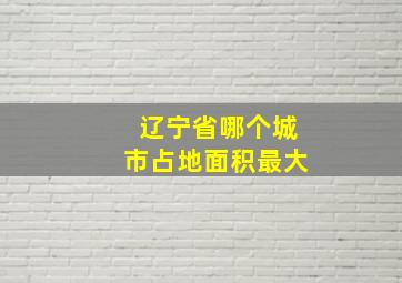 辽宁省哪个城市占地面积最大